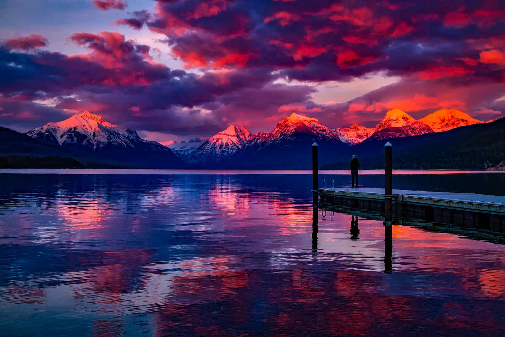 lake tahoe with snowed peaks